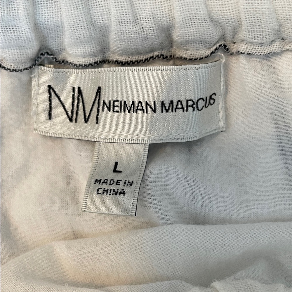 Neiman Marcus Cream and Gray Striped A-Line Midi Skirt - Picture 6 of 8